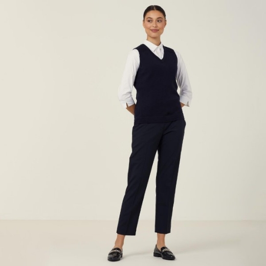 Picture of NNT Ladies Pure Wool Textured Panel Vest